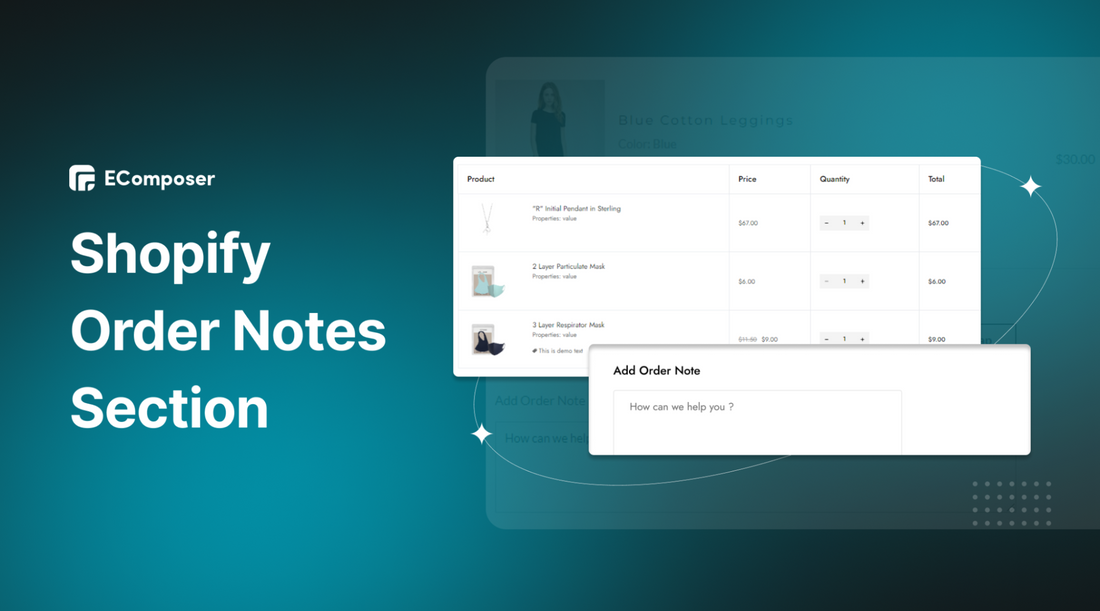Shopify Note sections