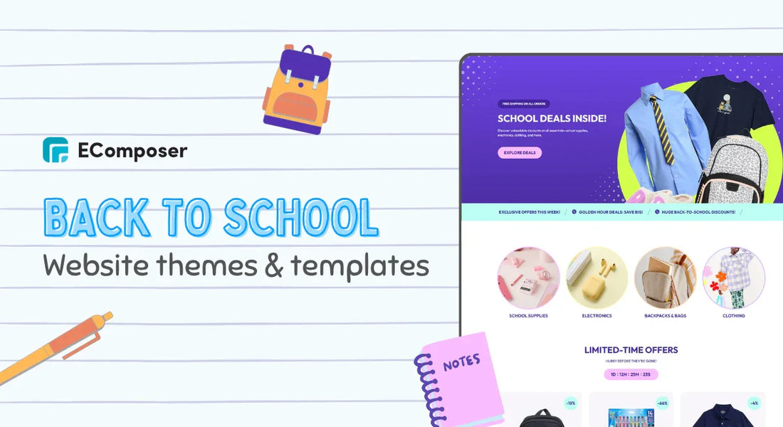 Back to school website themes & templates
