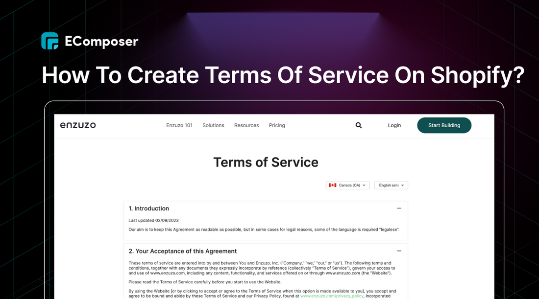 how to add terms of service on Shopify