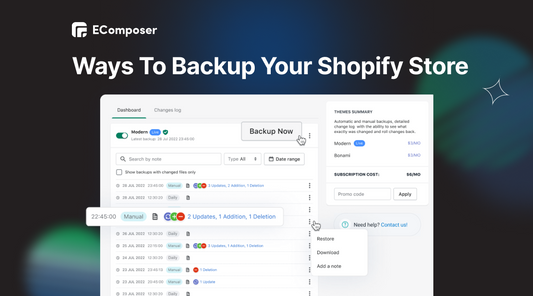 backup Shopify store