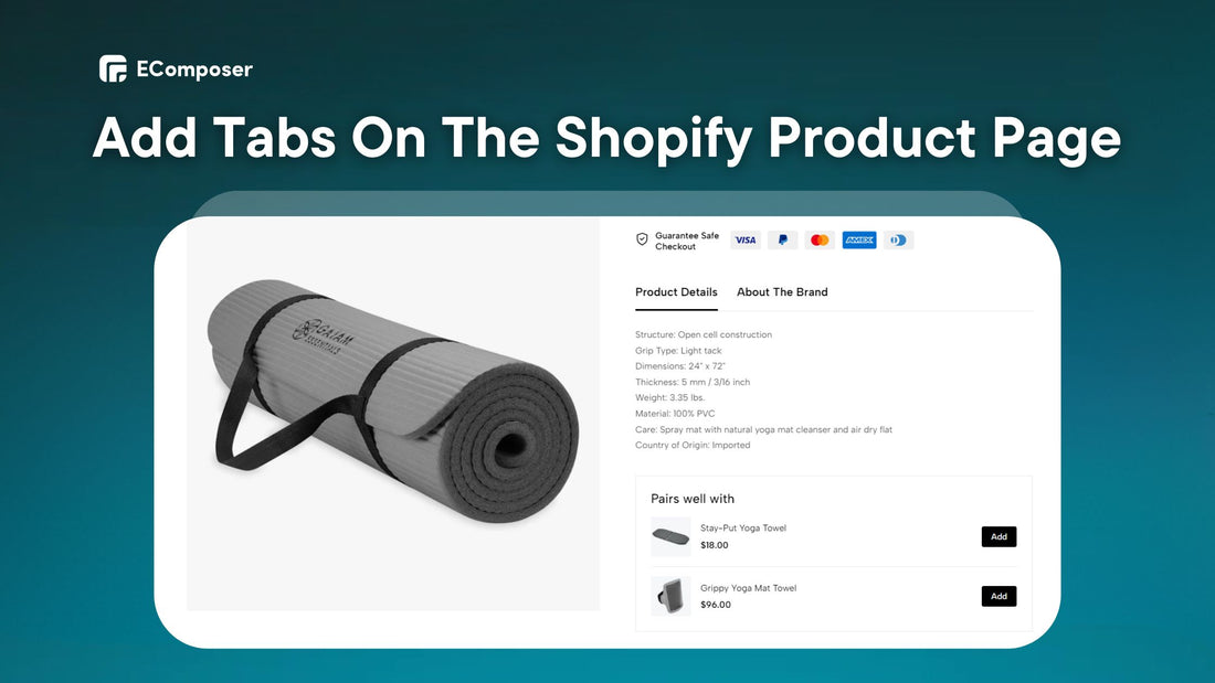 Add tabs on Shopify product page