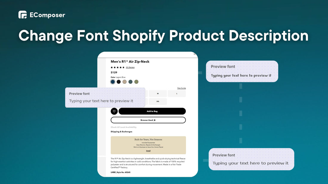 How to change font in Shopify product description