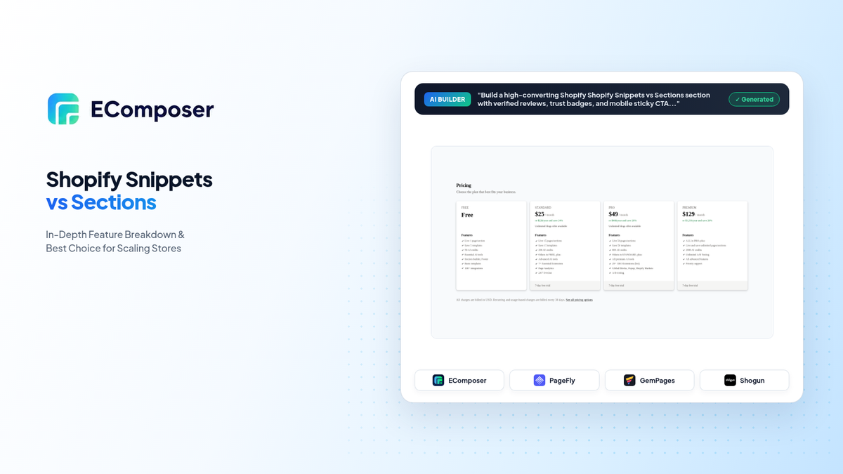 Shopify Snippets vs Sections: What to Know? - EComposer Guide